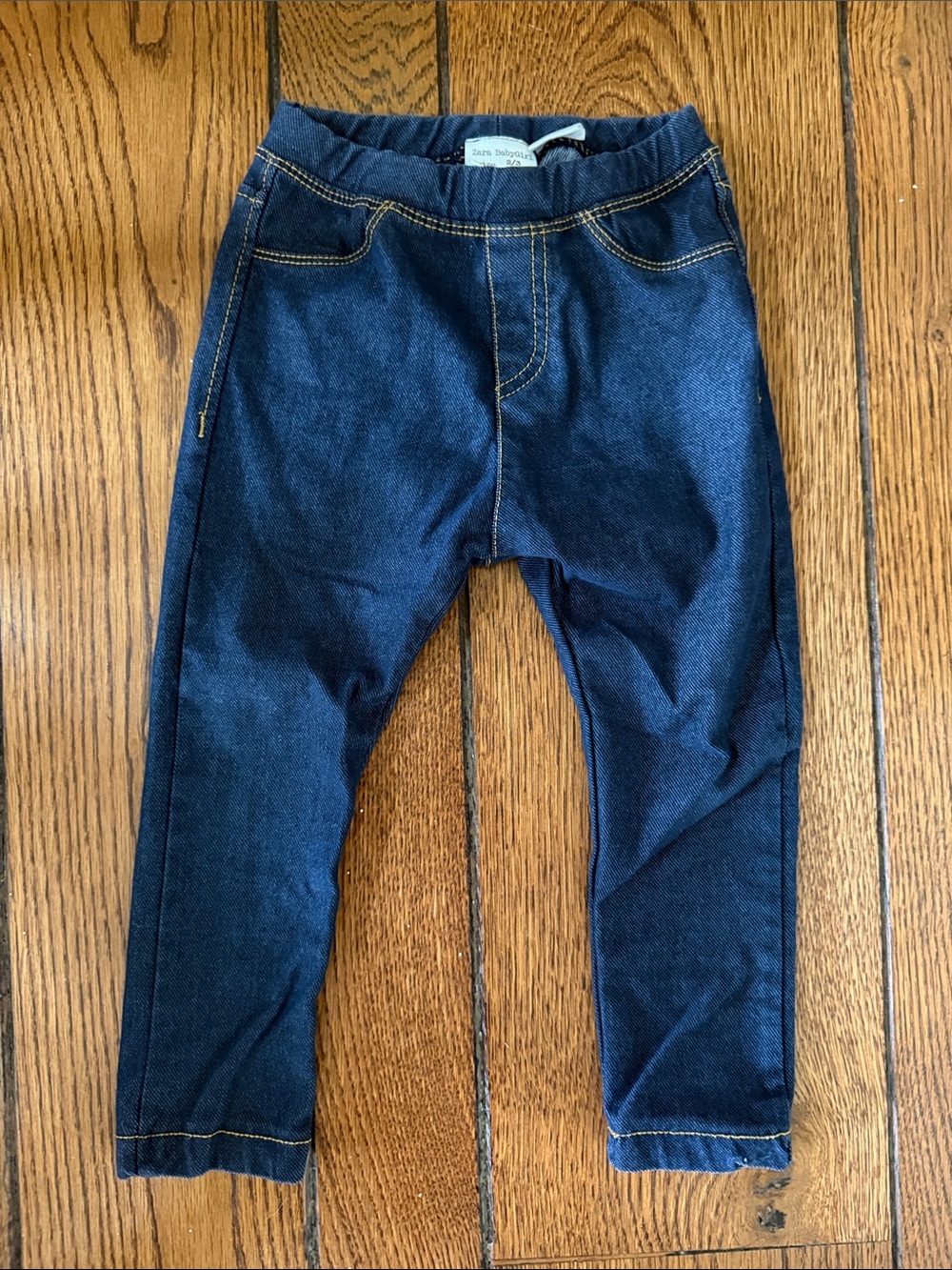 Zara Navy Denim-Effect Kids Leggings